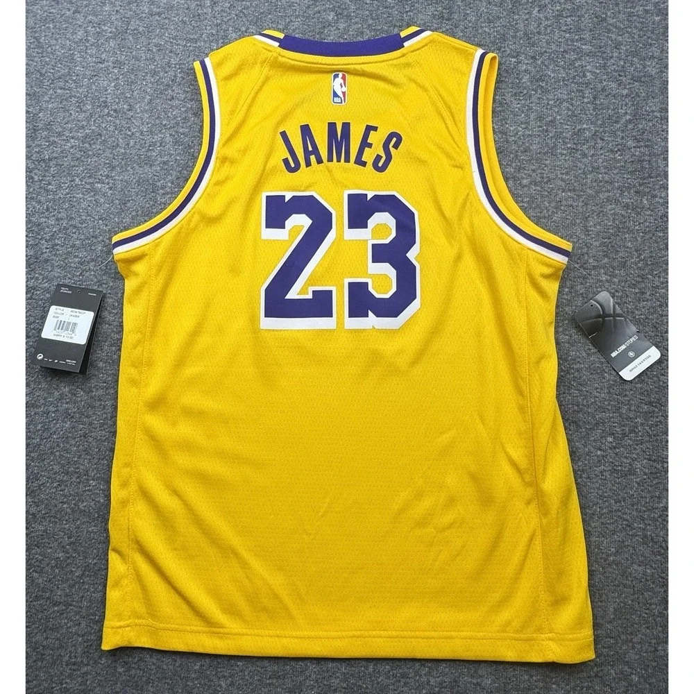 Nike‎ Lakers Jersey Lebron James #23 Youth Large L Los Angeles Swingman Dri-Fit